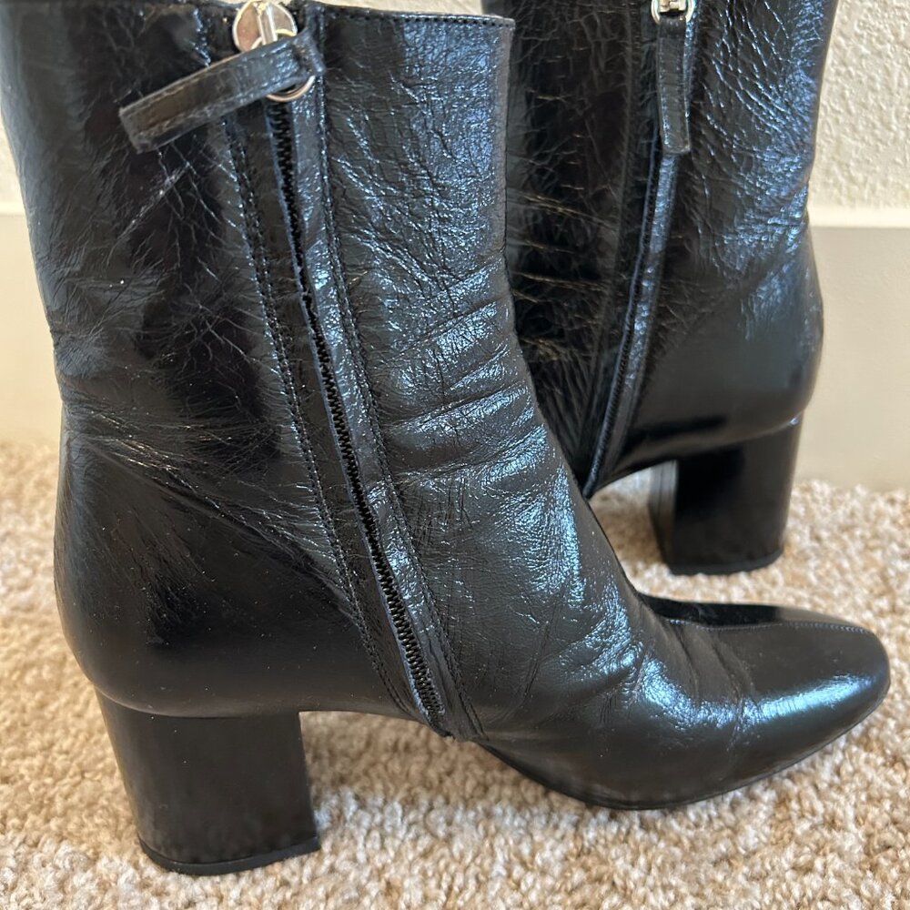 Zara Basic Collection- Black Leather Boots - Size… - image 4